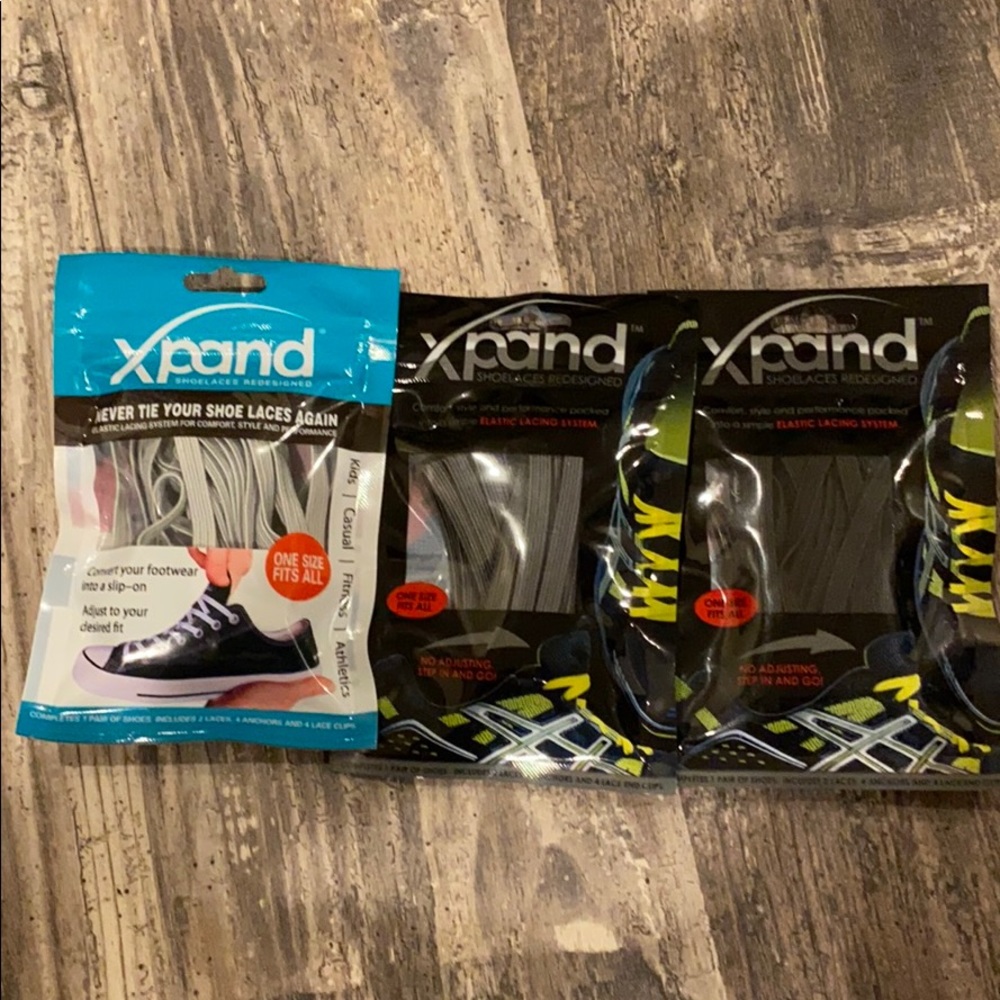 3 pair Xpand elastic shoelaces